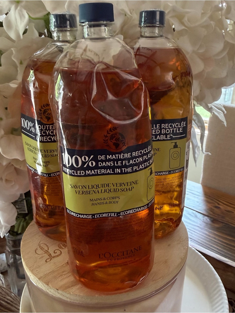 L'OCCITANE Verbena Liquid Soap Refill lot of 3 NEW 100% recycled bottle - Picture 2 of 6